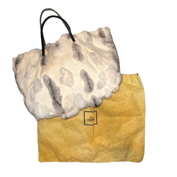 Fendi Rabbit Fur & Satin Tote - Picture 2 of 10